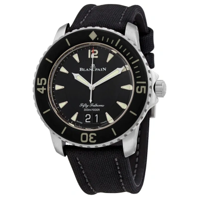Blancpain Fifty Fathoms Grande Date Automatic Black Dial Men's Watch 5050-12b30-b52a In Black / Grey