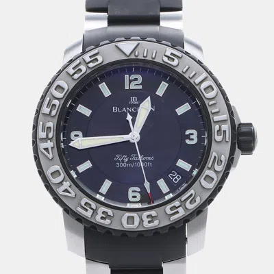 Pre-owned Blancpain Fifty Fathoms Steel Automatic Men's Wristwatch 40 Mm In Blue