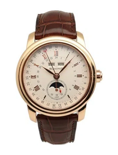 Pre-owned Blancpain Le Brassus Complete Calendar Moonphase Gmt Watch In Multicolor