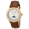 BLANCPAIN BLANCPAIN LEMAN MOONPHASE MOTHER OF PEARL DIAL 18KT ROSE GOLD BROWN LEATHER DIAMOND LADIES WATCH 236