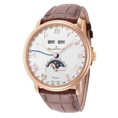 Pre-owned Blancpain Men's Villeret Quantieme Complet 6639-3642-55b 42mm Automatic Watch
