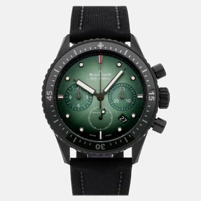 Pre-owned Blancpain Fifty Fathoms Bathyscaphe Chronograph Flyback Men's Watch Automatic 43 Mm In Green