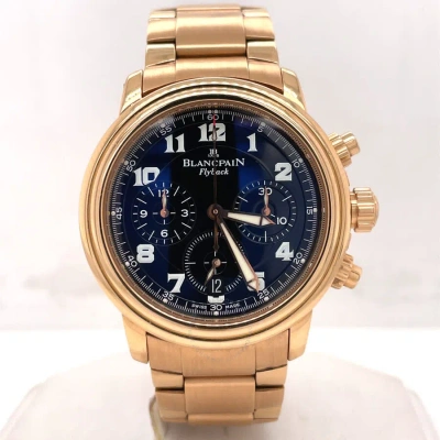 Blancpain Leman Flyback Chronograph Automatic Black Dial Men's Watch 2185f/3630/555 In Gold