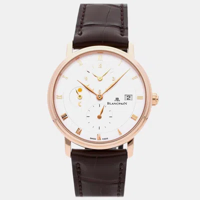 Pre-owned Blancpain Villeret 6260-3642-55 Automatic Men's Watch 38 Mm In Silver