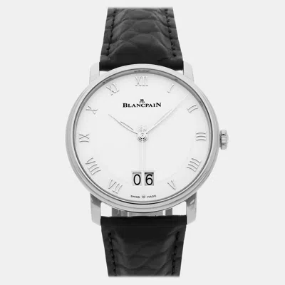 Pre-owned Blancpain Villeret 6669-1127-55b Automatic Men's Watch 40 Mm In White