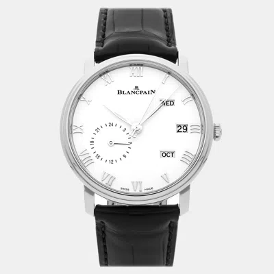 Pre-owned Blancpain Villeret Quantieme Annuel Gmt 6670-1127-55b Automatic 40 Mm In White