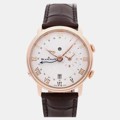 Pre-owned Blancpain Villeret Reveil Gmt 6640-3642-55b In Silver