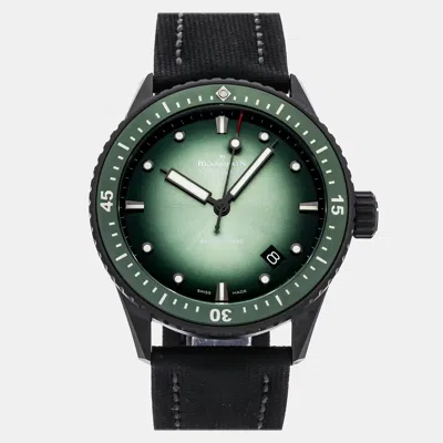 Pre-owned Blancpain Fifty Fathoms Bathyscaphe 5000-0153-b52a Automatic 43 Mm In Green
