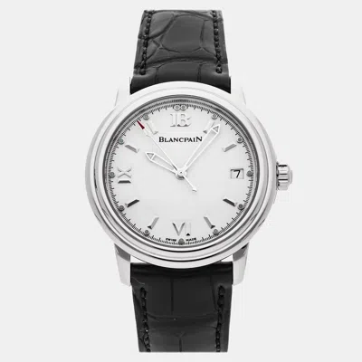 Pre-owned Blancpain Leman Ultra Slim 2100-1127-53b Automatic 38 Mm In White