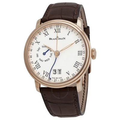 Blancpain Villeret Automatic White Dial Men's Watch 6637-3631-55b In Brown / Gold / Rose / Rose Gold / White