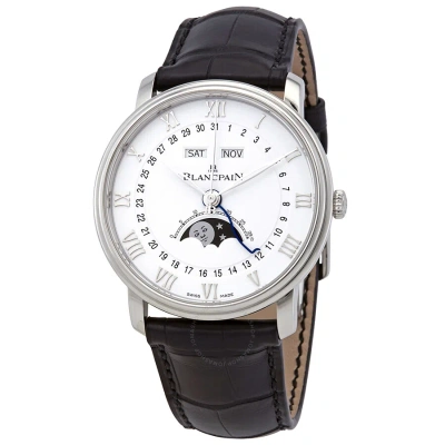 Blancpain Villeret Moonphase Automatic White Dial Men's Watch 6654-1127-55b In Black