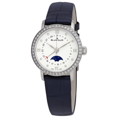 Blancpain Villeret Quantieme Phases De Lune Automatic Diamond Ladies Watch 6106-4628-55a In Blue