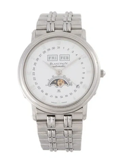 Pre-owned Blancpain Villeret Triple Calendar Moonphase Watch, 33mm In Multi