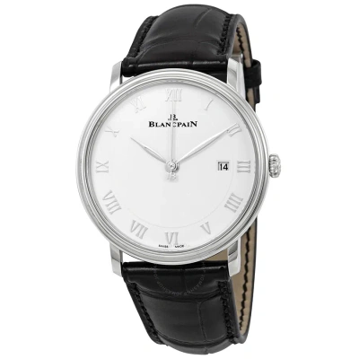 Blancpain Villeret Ultra Slim Automatic White Dial Men's Watch 6651-1127-55b In Black