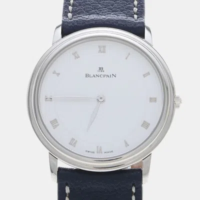 Pre-owned Blancpain Villeret Ultra-slim B0021-1127-55 White Stainless Steel Manual Winding Women Wristwatch 34mm