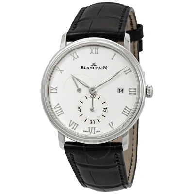 Blancpain Villeret White Dial Black Leather Men's Watch 6606a-1127-55b In Black / White