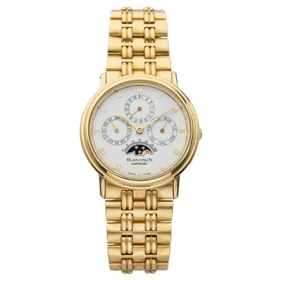 Pre-owned Blancpain Vintage 1990s Villeret Perpetual 5395-1318 – 18k Yellow Gold, White Moonphase