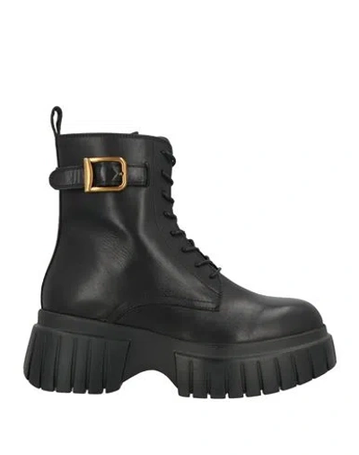 Blandin Paris Woman Ankle Boots Black Size 8 Calfskin