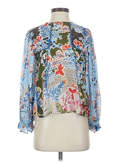 Pre-owned Blank London 3/4 Sleeve Blouse In Blue