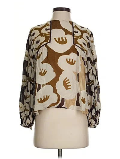 Pre-owned Blank London 3/4 Sleeve Blouse In Brown