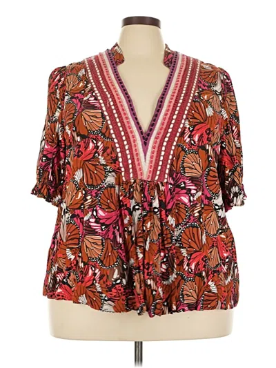 Pre-owned Blank London 3/4 Sleeve Blouse In Brown