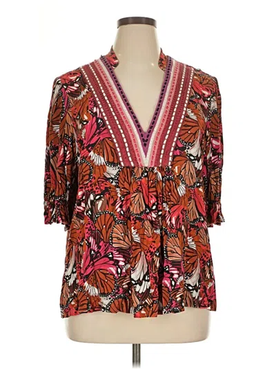 Pre-owned Blank London 3/4 Sleeve Blouse In Brown