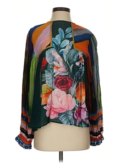 Pre-owned Blank London 3/4 Sleeve Blouse In Green