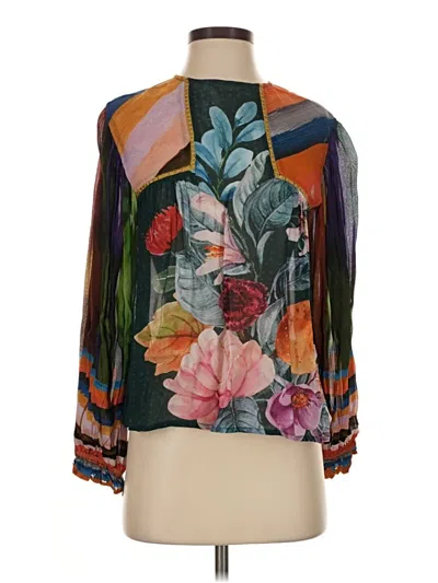 Pre-owned Blank London 3/4 Sleeve Blouse In Green