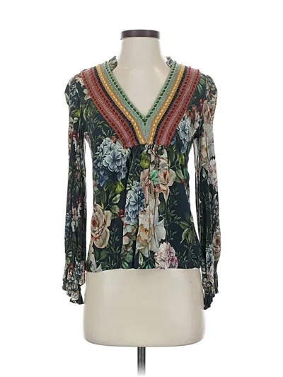 Pre-owned Blank London 3/4 Sleeve Blouse In Green