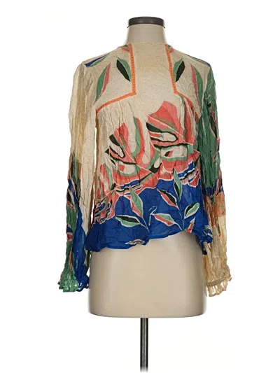 Pre-owned Blank London 3/4 Sleeve Blouse In Green