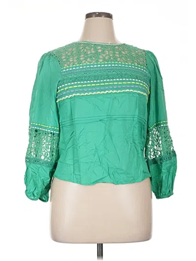 Pre-owned Blank London 3/4 Sleeve Blouse In Green