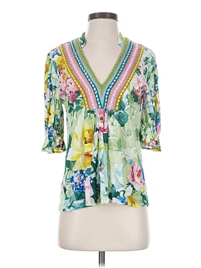 Pre-owned Blank London 3/4 Sleeve Blouse In Green
