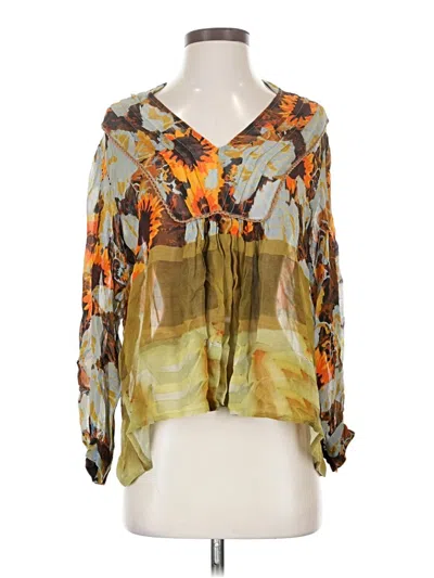 Pre-owned Blank London 3/4 Sleeve Blouse In Green