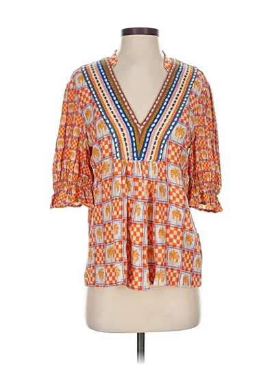 Pre-owned Blank London 3/4 Sleeve Blouse In Orange