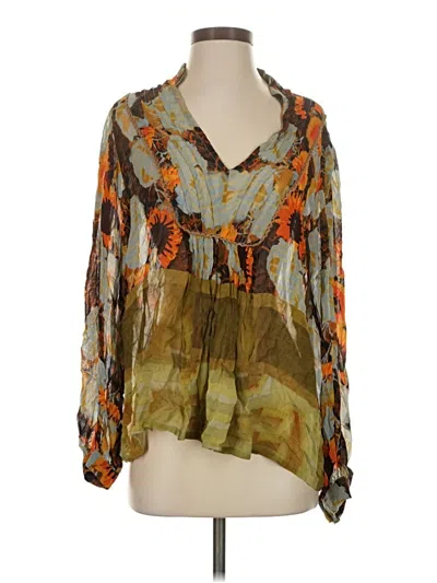 Pre-owned Blank London 3/4 Sleeve Blouse In Orange