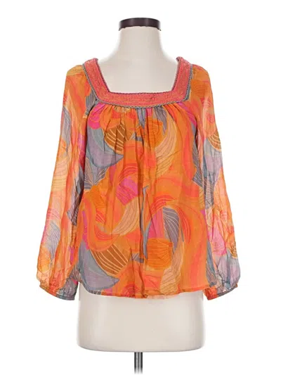 Pre-owned Blank London 3/4 Sleeve Blouse In Orange