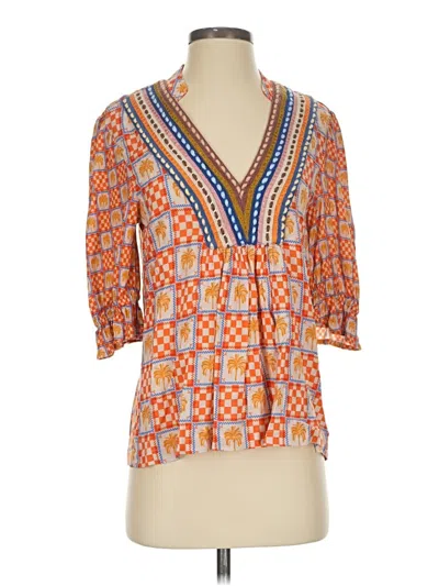 Pre-owned Blank London 3/4 Sleeve Blouse In Orange
