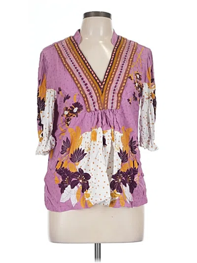 Pre-owned Blank London 3/4 Sleeve Blouse In Purple