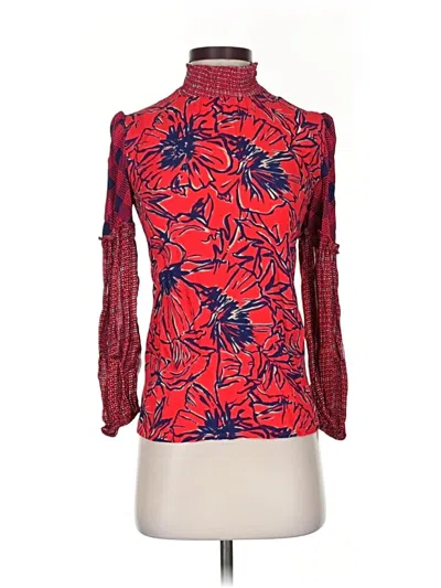 Pre-owned Blank London 3/4 Sleeve Blouse In Red