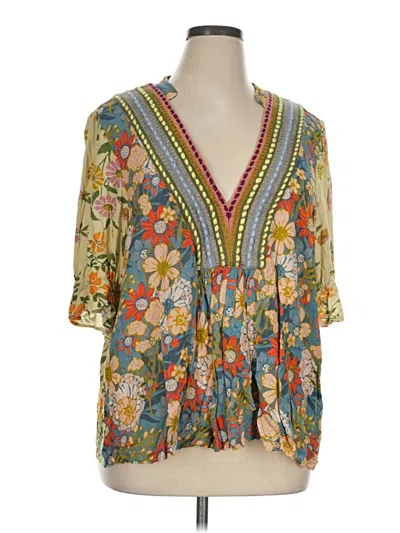 Pre-owned Blank London 3/4 Sleeve Blouse In Yellow
