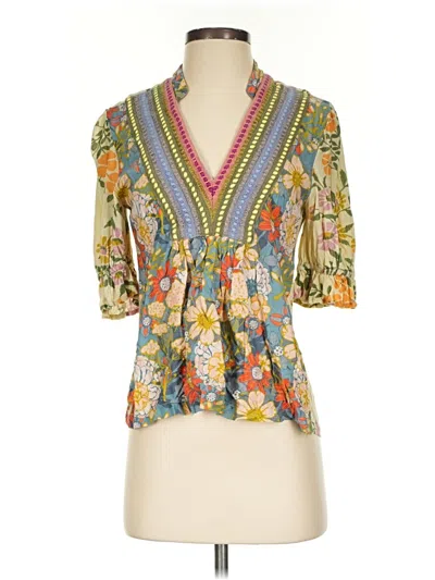Pre-owned Blank London 3/4 Sleeve Blouse In Yellow