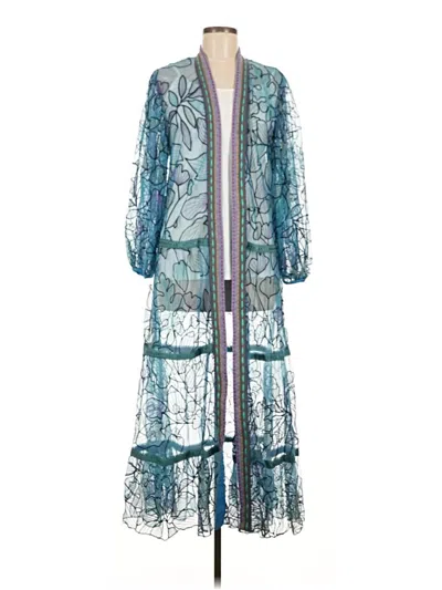 Pre-owned Blank London Kimono In Teal