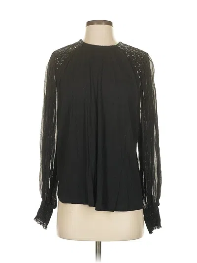 Pre-owned Blank London Long Sleeve Blouse In Black
