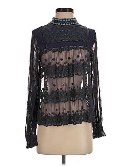 Pre-owned Blank London Long Sleeve Blouse In Black