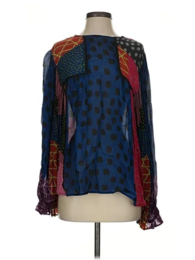 Pre-owned Blank London Long Sleeve Blouse In Blue