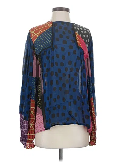 Pre-owned Blank London Long Sleeve Blouse In Blue