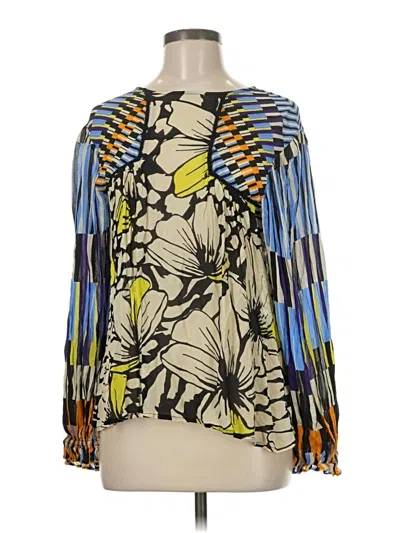 Pre-owned Blank London Long Sleeve Blouse In Blue