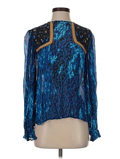 Pre-owned Blank London Long Sleeve Blouse In Blue