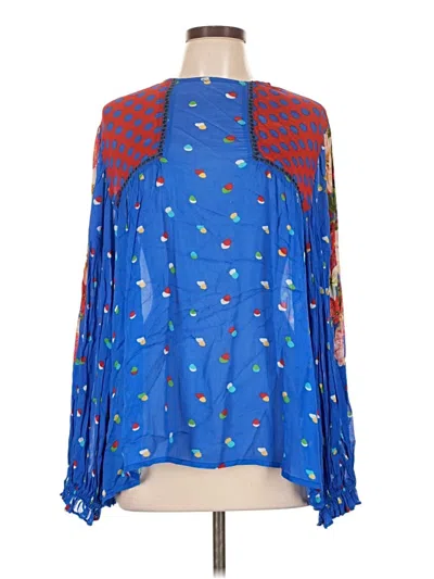 Pre-owned Blank London Long Sleeve Blouse In Blue