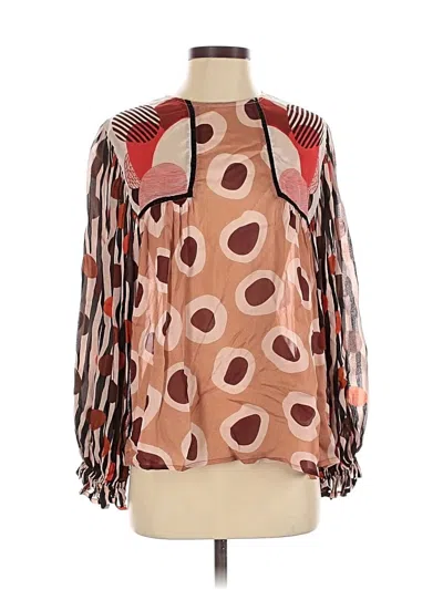 Pre-owned Blank London Long Sleeve Blouse In Brown